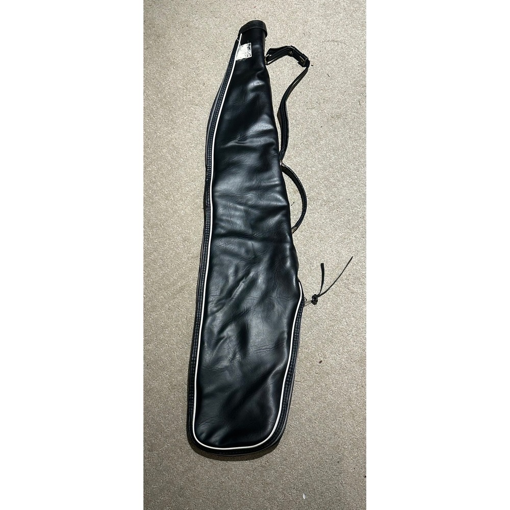 Vintage red head Black Faux Leather Padded Rifle Case Soft Gun Bag